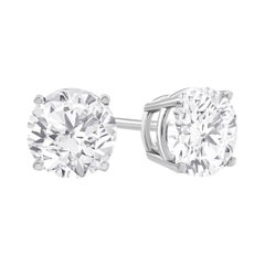 18K Gold GIA Certified 2.02 Total Carat Weight Natural Diamond Studs
