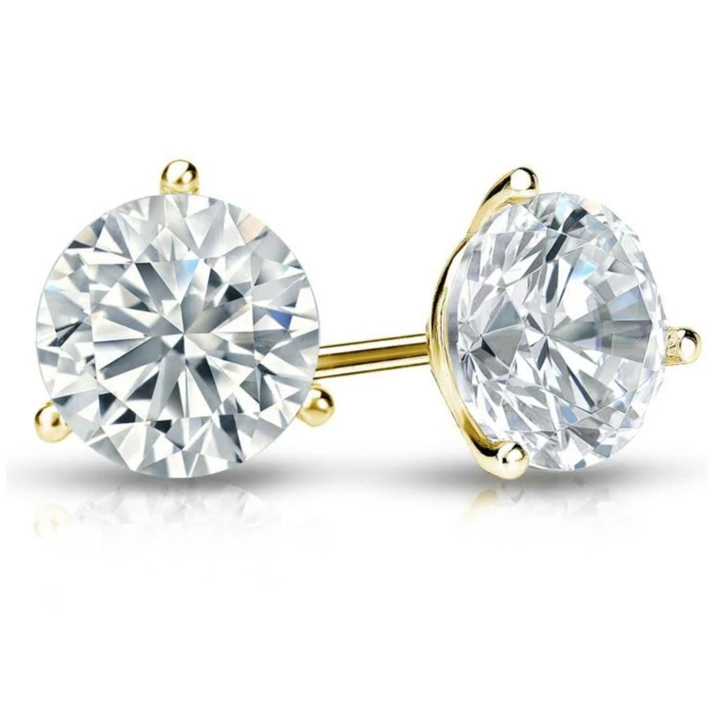 Moderne Clous d'oreilles en or 18 carats certifiés GIA, d'un poids total de 2,02 carats en vente