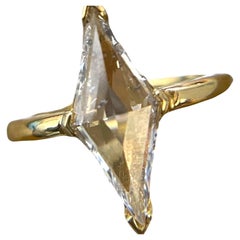 18 Karat Gold GIA zertifiziert 2,02 Karat Diamantring mit Lozenge-Schliff