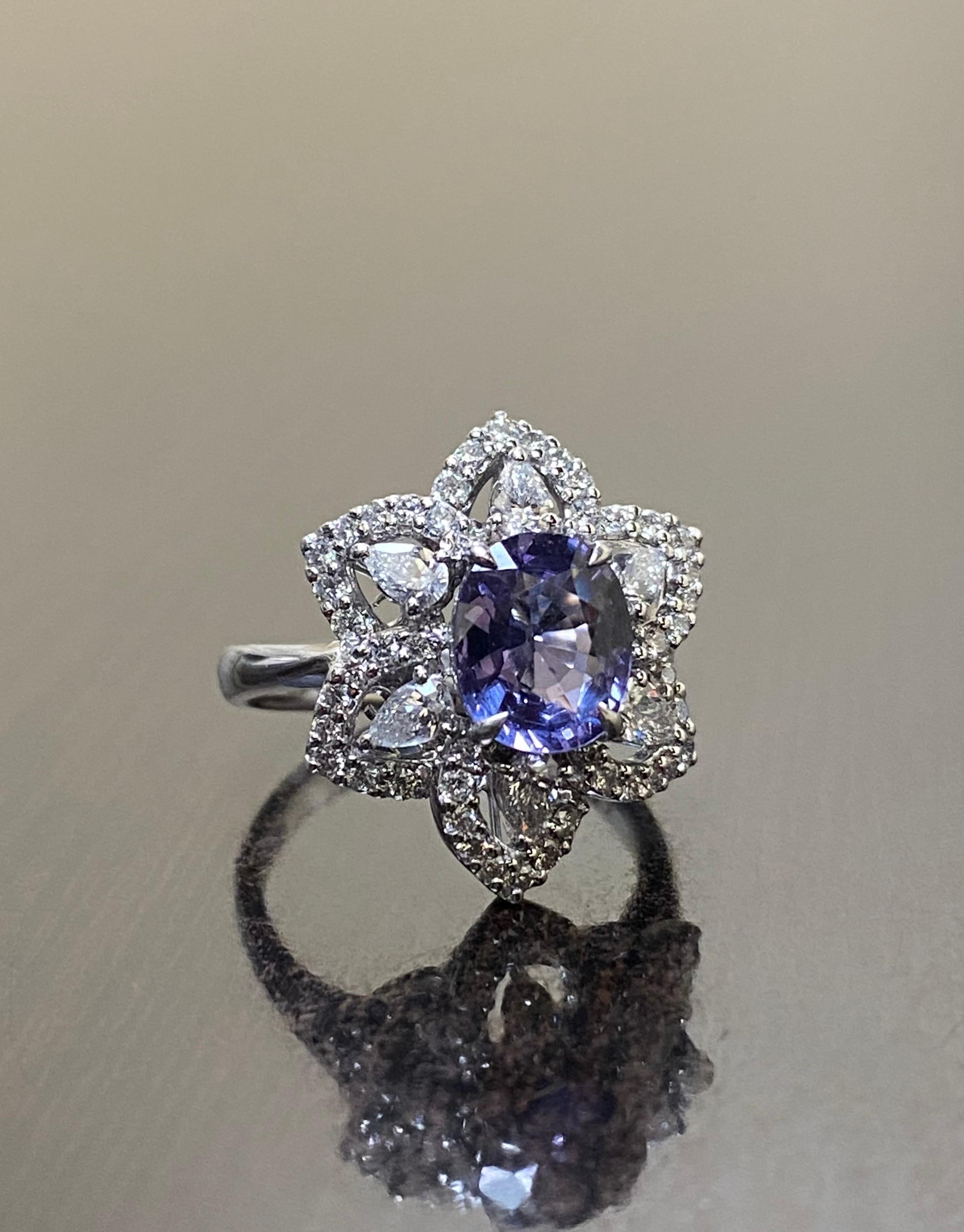 Oval Cut 18K Gold GIA Certified 2.14 Carat Color Change Garnet Diamond Engagement Ring For Sale