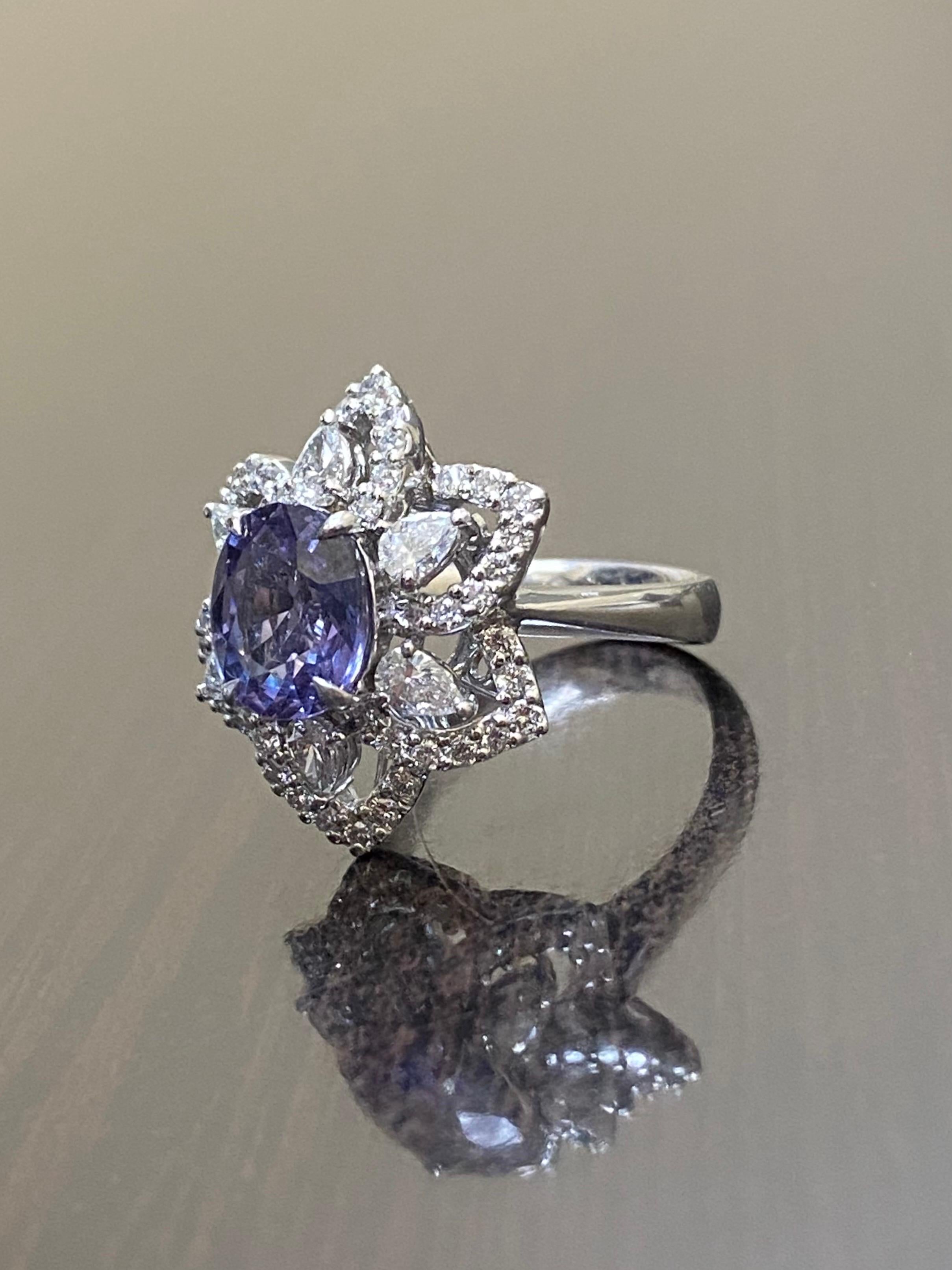 Women's 18K Gold GIA Certified 2.14 Carat Color Change Garnet Diamond Engagement Ring For Sale