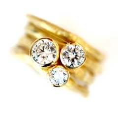 18k Gold GIA Certified Diamond Ring Stack Handmade by Disa Allsopp