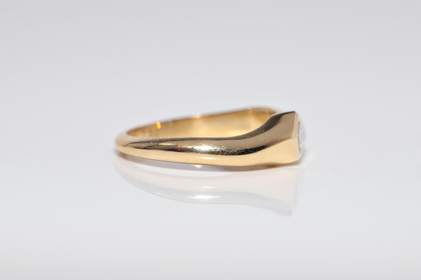 Anillo solitario de oro de 18 quilates con diamante de talla escalonada natural modificado con certificado GIA en Bueno estado para la venta en Fatih/İstanbul, 34