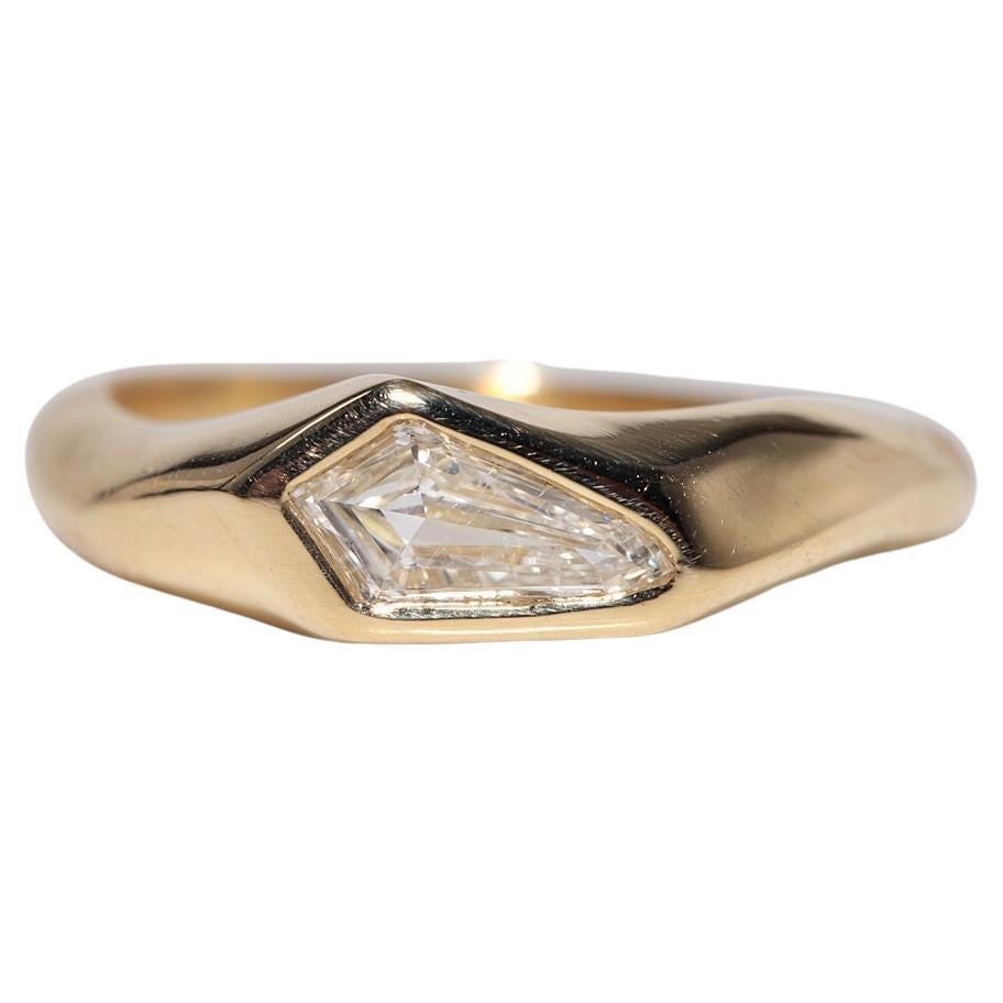18k Gold GIA Certified Natural Modified Kite Step Cut Diamond Solitaire Ring For Sale