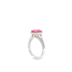 18K Gold GIA Certified Vivid Pink Sapphire 3.06ct Ring Size 6.5
