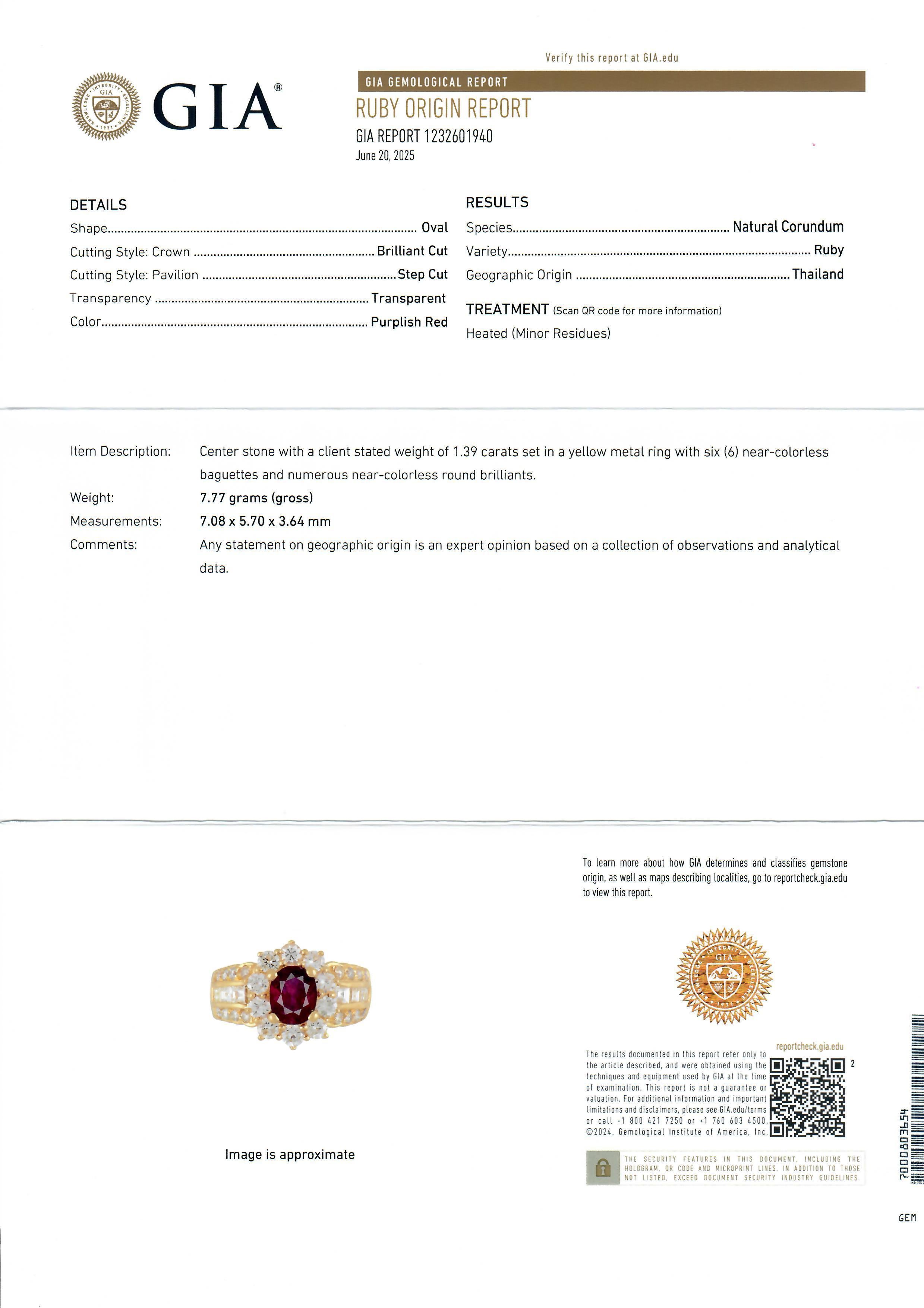 Donna Anello da cocktail floreale con rubino ovale e diamanti in oro 18k GIA di alta qualità da 2,81ctw in vendita