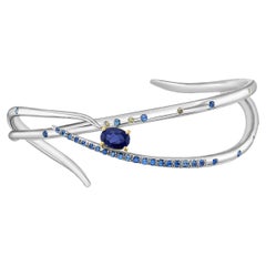 18k Gold Green Diamond Sterling Silver Sapphire Bracelet