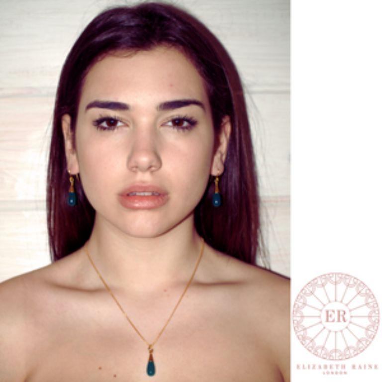 18K Gold Green Onyx Heart Chakra Droplet Pendant Necklace by Elizabeth Raine For Sale 4