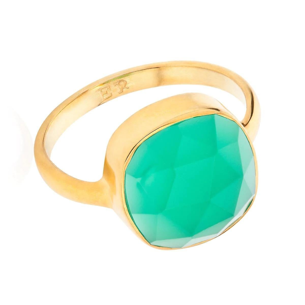 For Sale:  18K Gold Green Onyx Heart Chakra Ring, by Elizabeth Raine 2