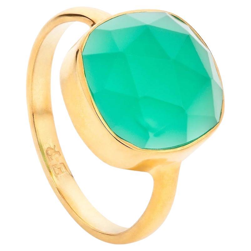 For Sale:  18K Gold Green Onyx Heart Chakra Ring, by Elizabeth Raine