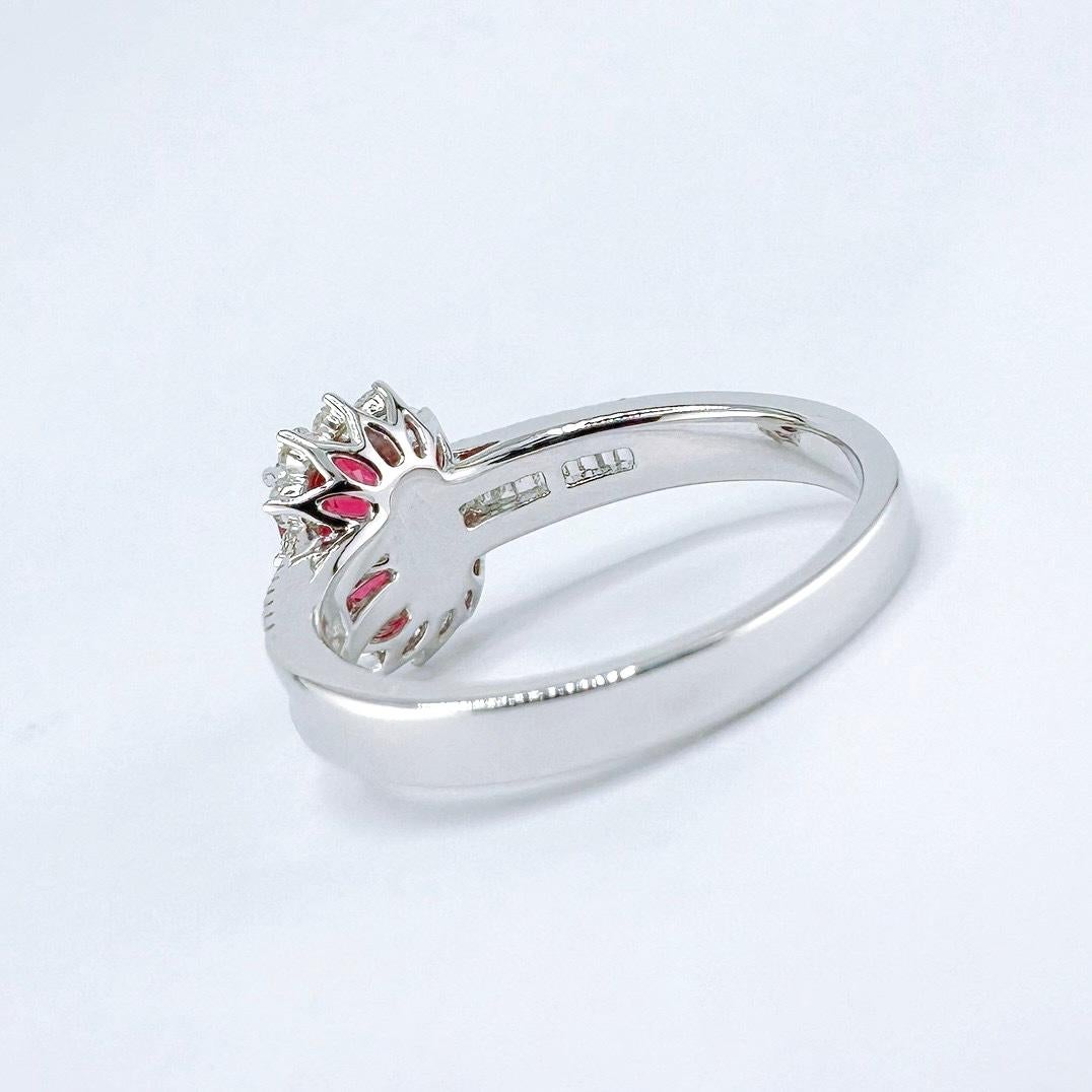 Modern 18K Gold Guild Certified 1.15CT Pigeon Blood Red Ruby Ring with Diamonds For Sale