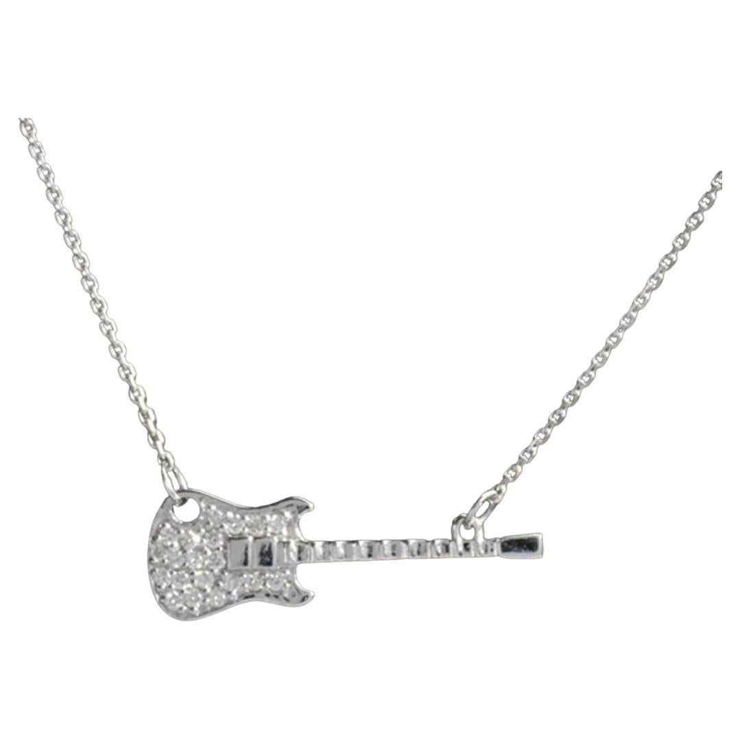 Collier de guitare en or 18 carats et diamants, cadeau d'amoureux de la  musique, bijouterie musicale - En vente sur 1stDibs