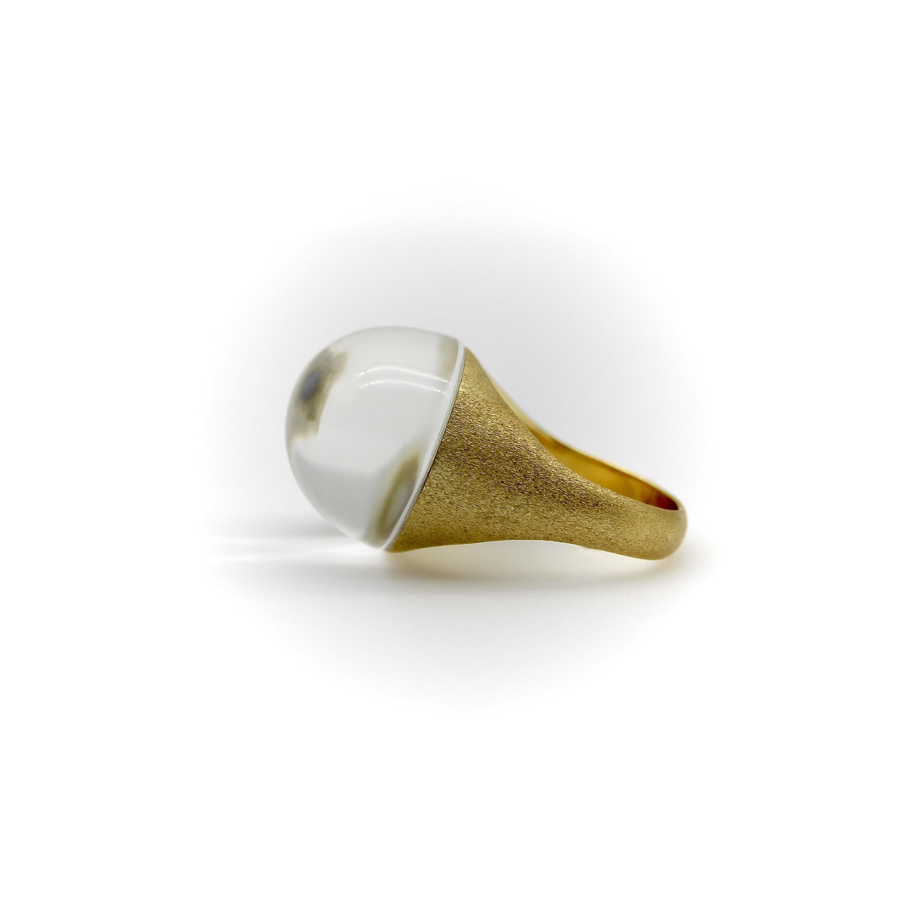 Cabochon 18K Gold H. Stern Golden Stones Ring with Rock Crystal