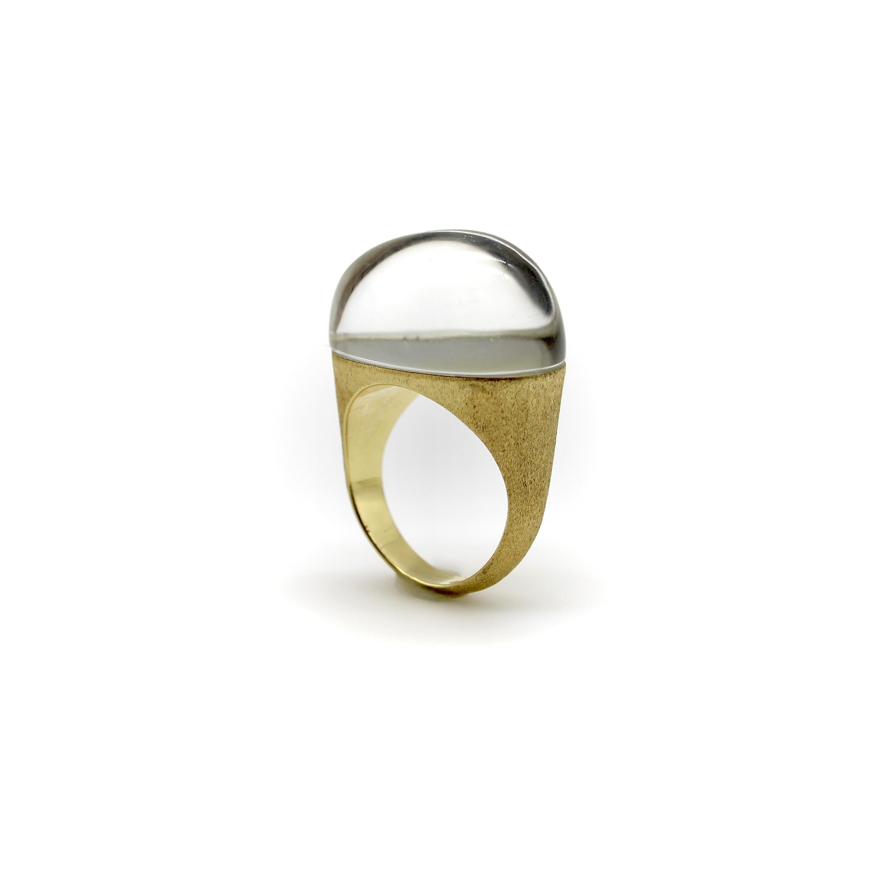 18K Gold H. Stern Golden Stones Ring with Rock Crystal In Excellent Condition In Venice, CA