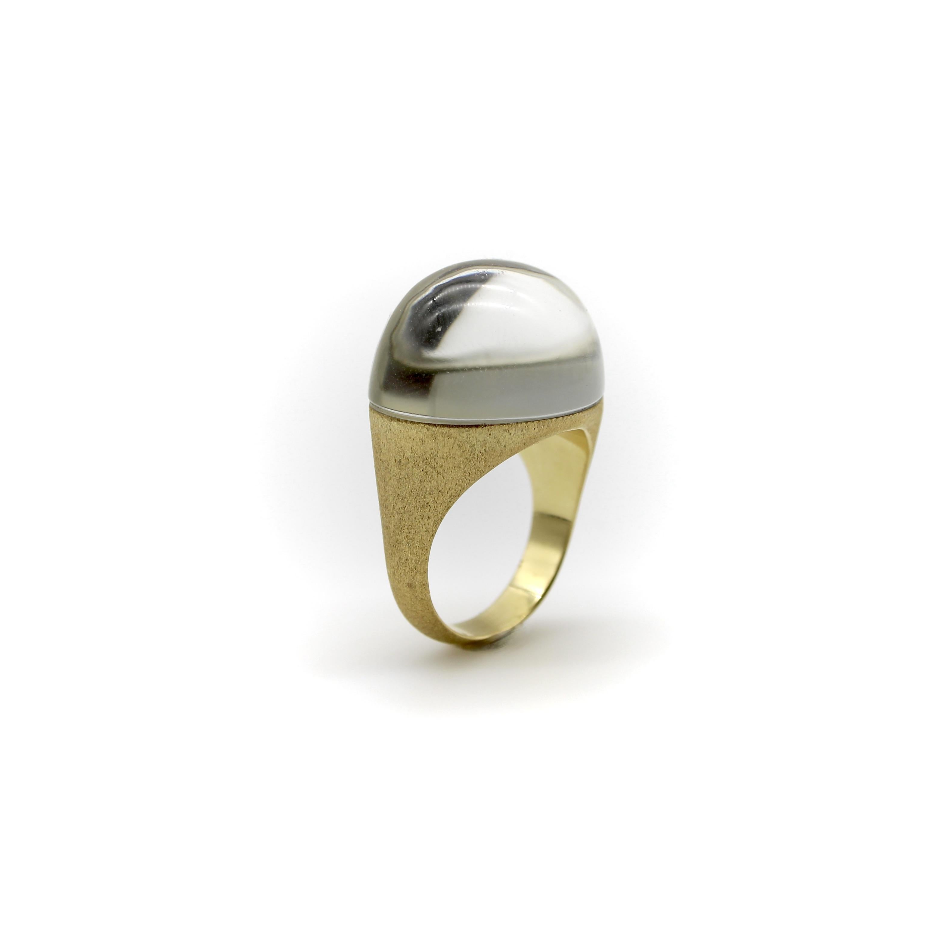 Women's or Men's 18K Gold H. Stern Golden Stones Ring with Rock Crystal