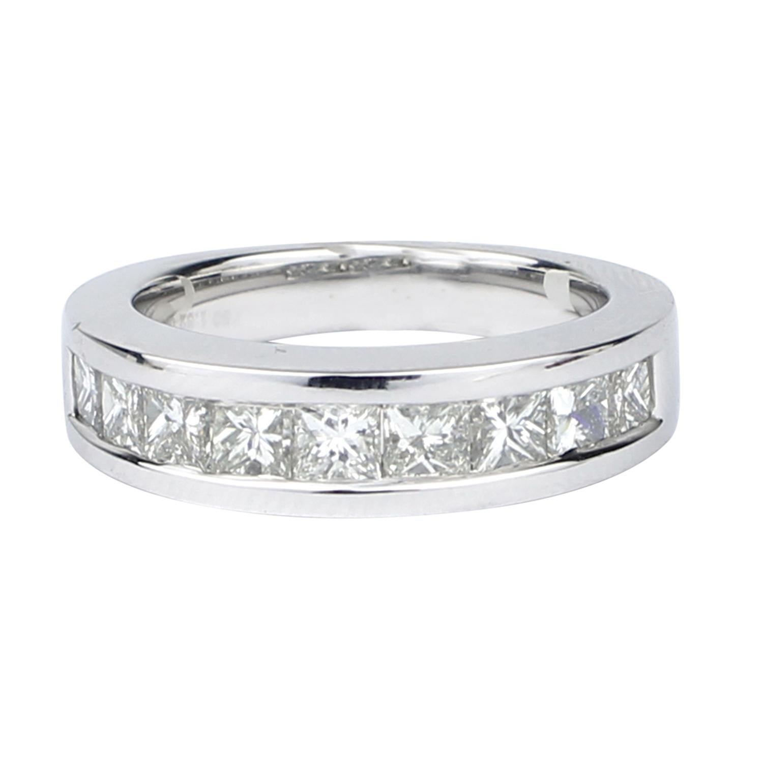 Art Nouveau 18k Gold Half Eternity Diamond Ring For Sale