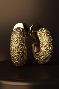 Boucles d'oreilles demi-créoles Oltremare Gioielli en or 18 carats fabriquées en Italie