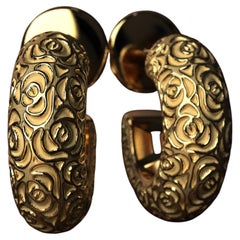 18k Gold Half Hoop Earrings, Oltremare Gioielli Gold Earrings Made in Italy