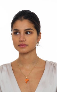 18k Gold Hand Carved Veiltail Fish Pendant