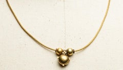 18K Gold Hand-Rolled Chain with Gold Pendant