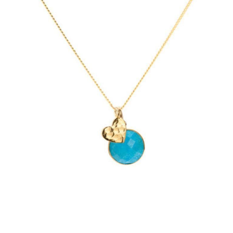 Women's or Men's 18K Gold Heart Amulet + Amethyst Crown Chakra Pendant Necklace For Sale