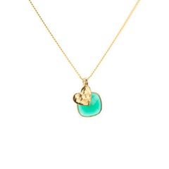 18K Gold Heart Amulet + Citrine Solar Plexus Chakra Pendant Necklace