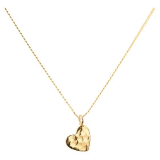 18K Gold Heart Amulet + Citrine Solar Plexus Chakra Pendant Necklace For Sale 1