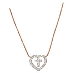 18k Gold Herz Kreuz Diamant Halskette Valentine Schmuck