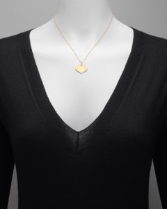 18k Gold Heart Pendant with Pavé Diamond Bale