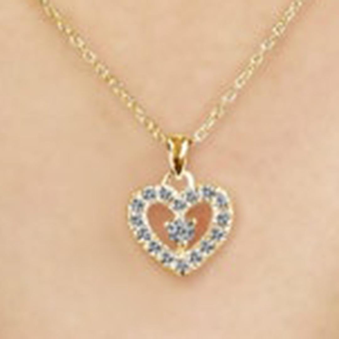 Herzförmige Diamant-Halskette ist aus 18k massivem Gold in drei Goldfarben erhältlich, Weißgold / Roségold / Gelbgold.

Leichter und wunderschöner echter Diamant im Rundschliff. Jeder Diamant wird von mir handverlesen, um die Qualität zu