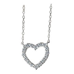 Collar de diamantes en forma de corazón de oro de 18k Collar de corazón