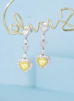 18K Gold Heart-Shaped Halo Earrings with Natural Diamonds