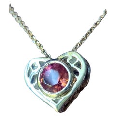 18K Gold Heart-Shaped Pendant with 4ct Natural Pink Tourmaline