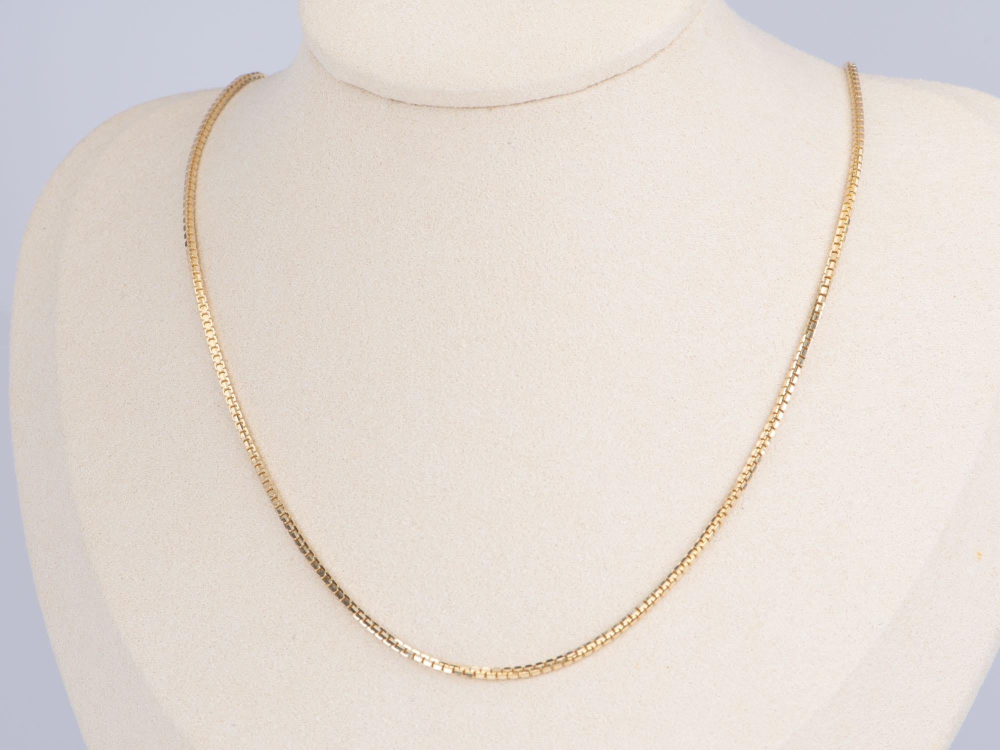 Cadena de caja pesada de oro de 18 quilates 19,5