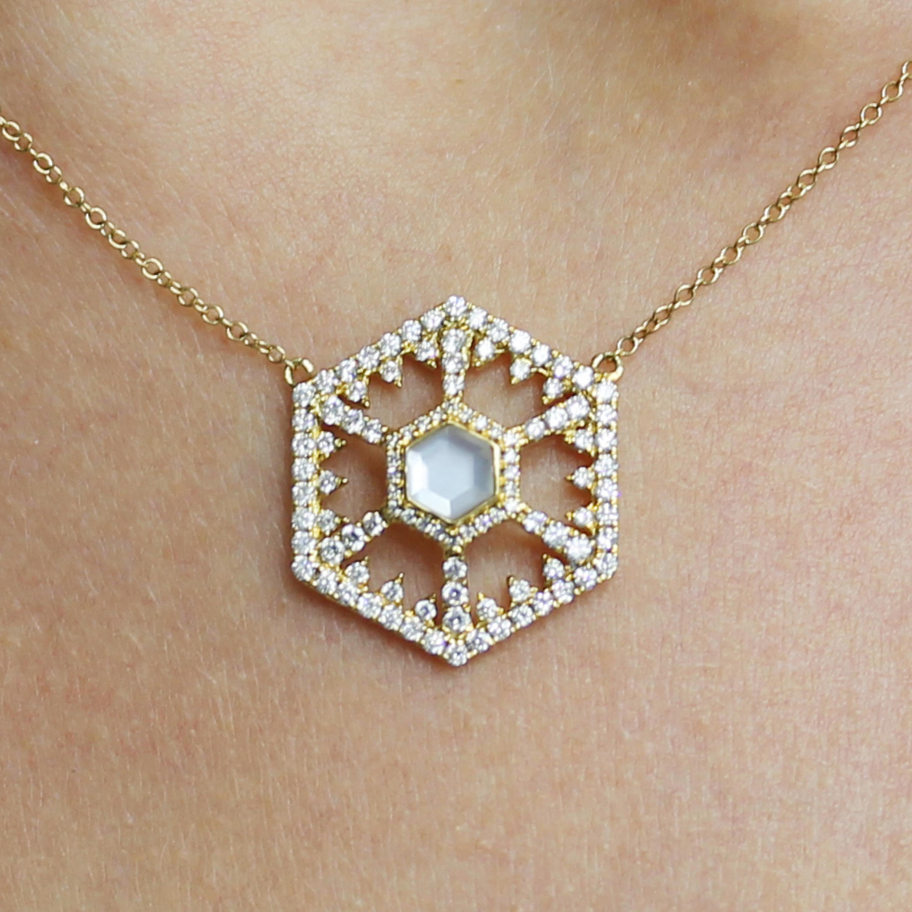 gold hexagon necklace