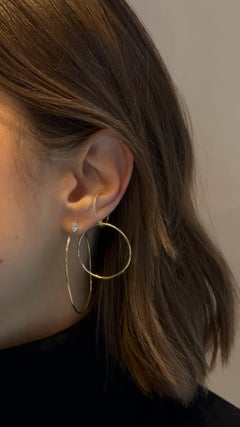 14k gold hoop ear cuff with diamonds