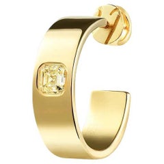 Ohrring aus 18 Karat Gold mit gelbem Diamanten im Ascherschliff