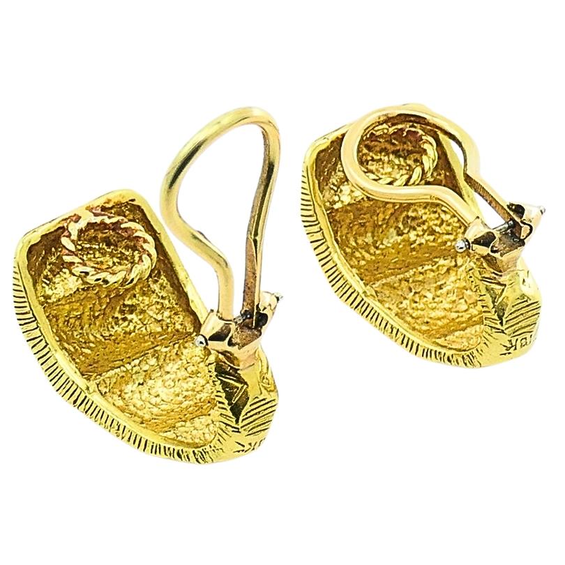 Boucles d'oreilles en or 18k Géométrique Pour femmes en vente