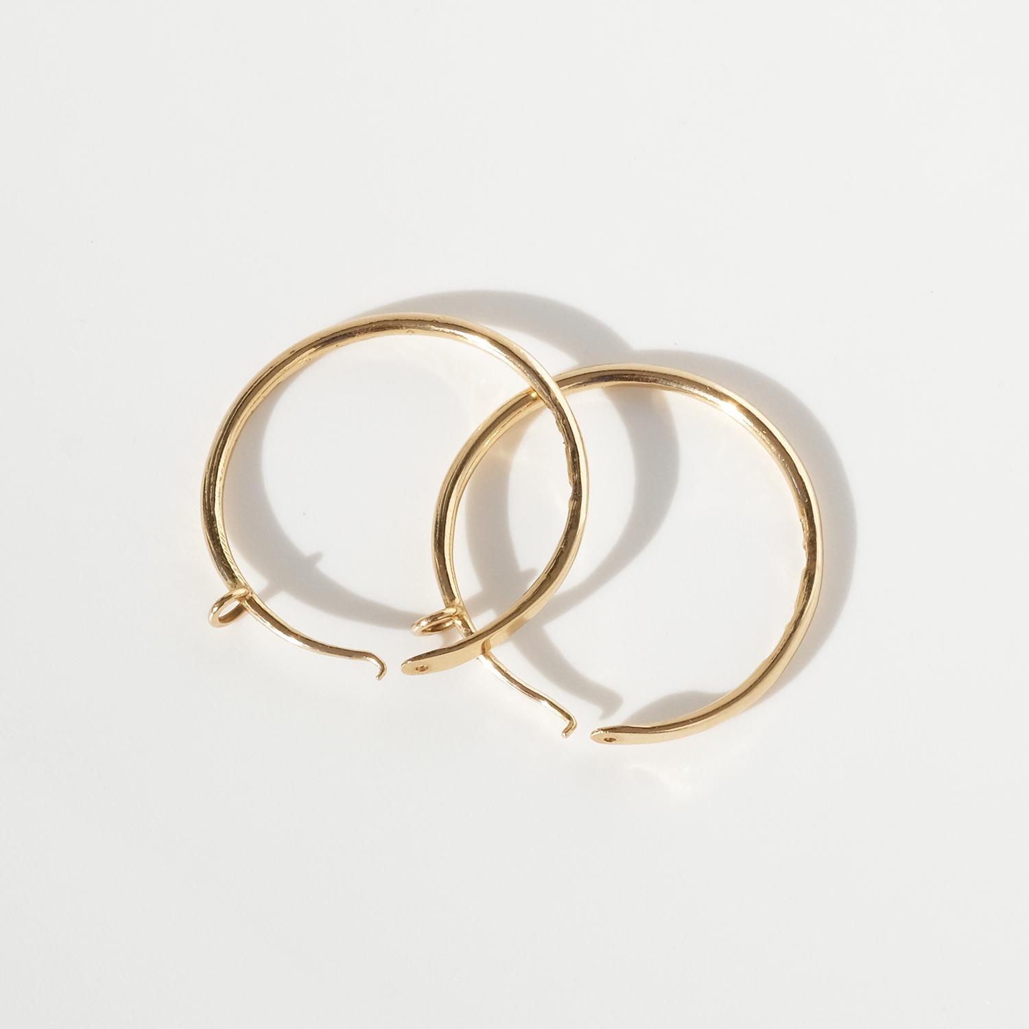 Women's 18K Gold Hoop Earrings Made 1947 For Sale
