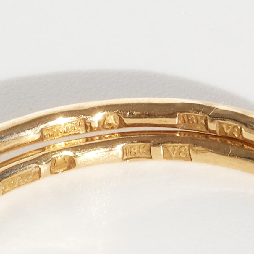 18K Gold Hoop Earrings Made 1947 For Sale 6