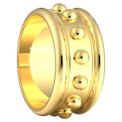 Bague en or 18 carats à anneau en forme de château de sable Antiquité
