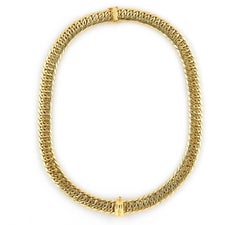 18K Gold Integral Collar, Reversible Finish with Central Slide Pendant