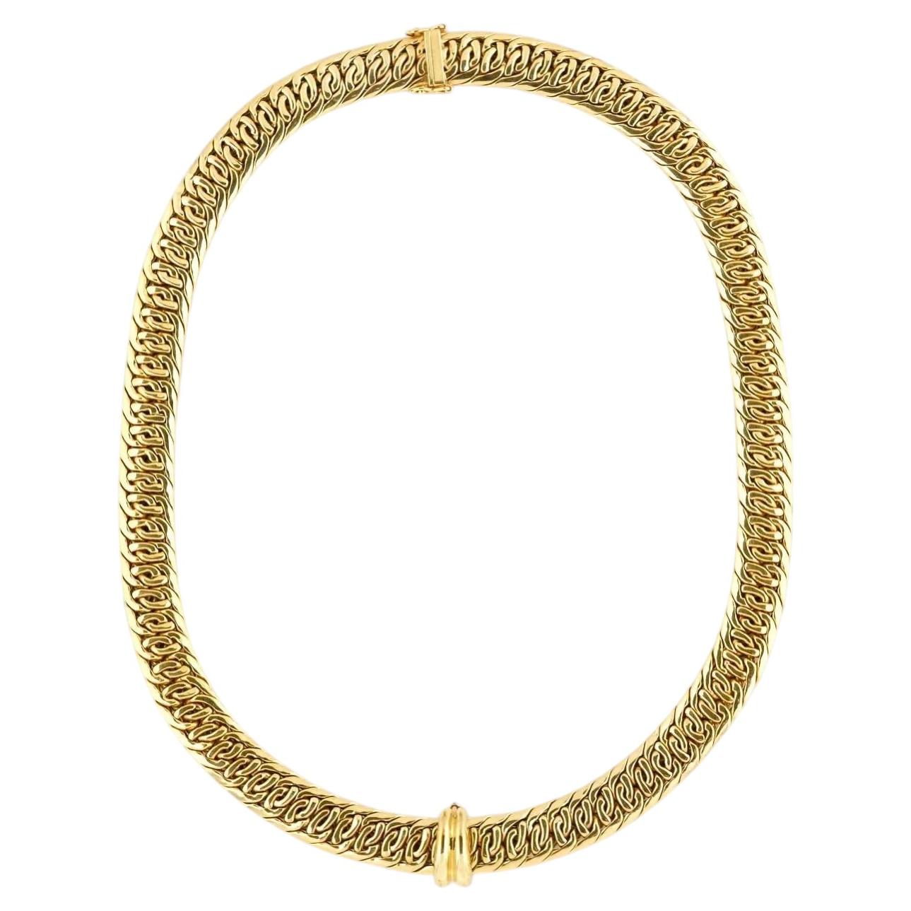 Collar integral de oro de 18 quilates, acabado reversible con colgante central deslizante en venta