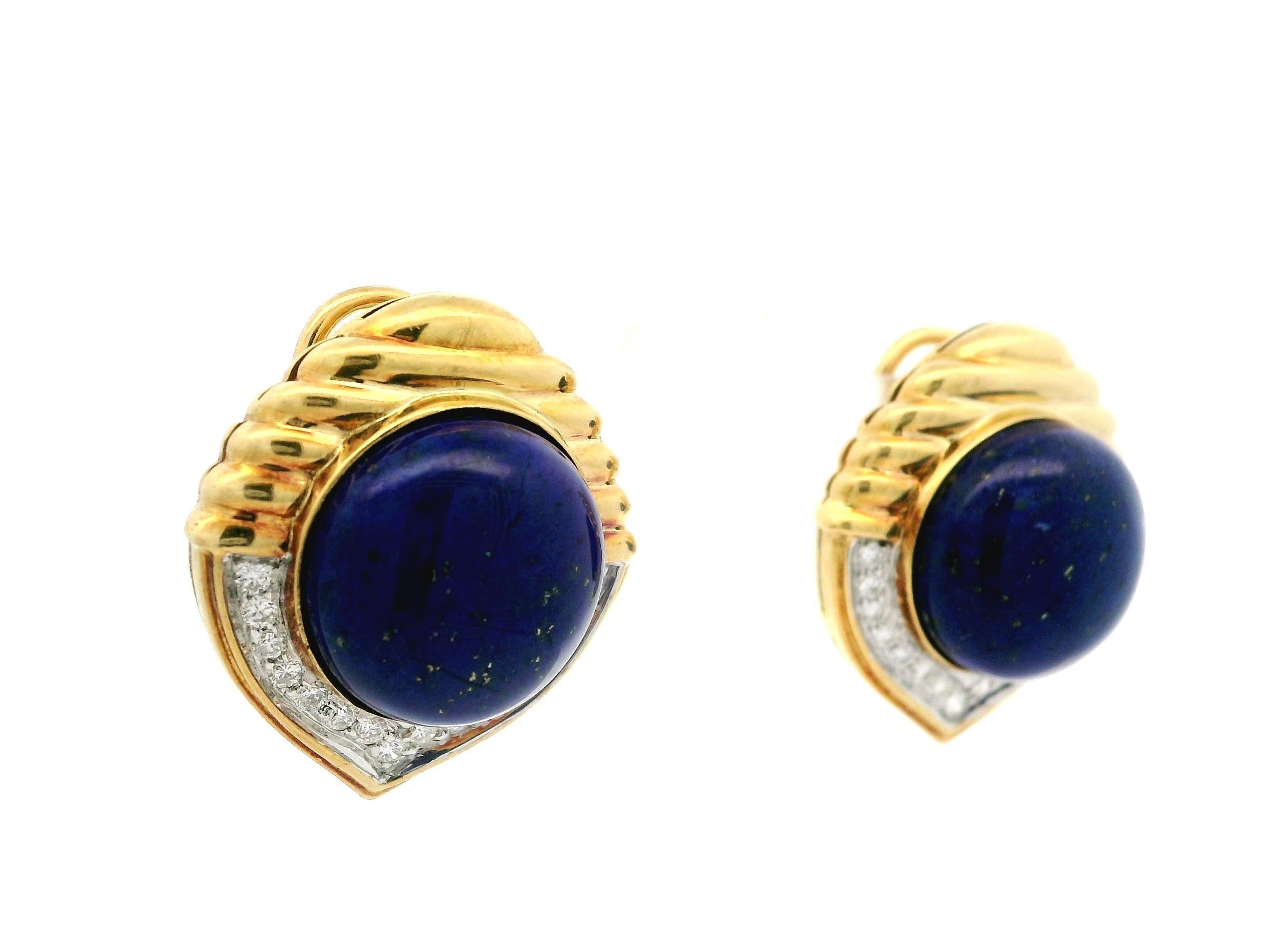 Boucles d'oreilles boutons interchangeables en or 18 carats, multi-pierres et diamants, corail, onyx et lapis en vente 8