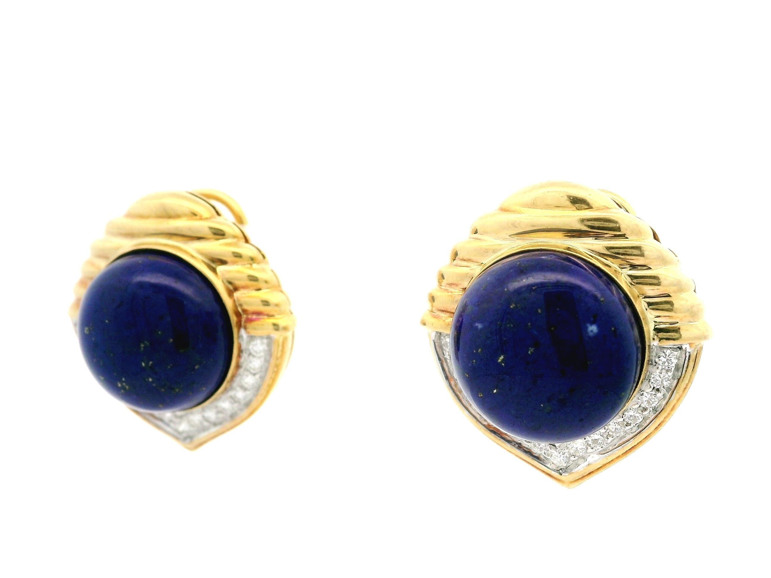 Boucles d'oreilles boutons interchangeables en or 18 carats, multi-pierres et diamants, corail, onyx et lapis en vente 9