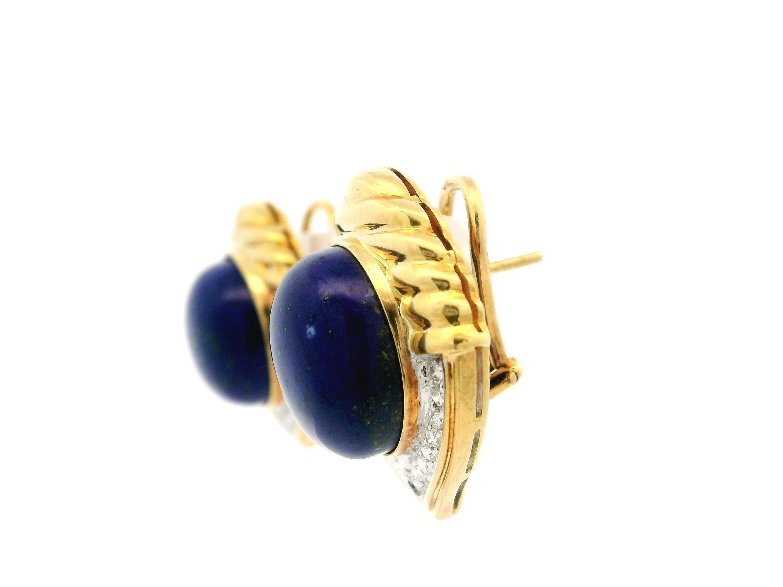 Boucles d'oreilles boutons interchangeables en or 18 carats, multi-pierres et diamants, corail, onyx et lapis Pour femmes en vente