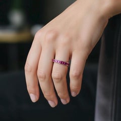 18k Gold Invisible-Set Ruby Eternity Ring 2.50 cts - Vintage