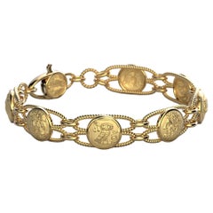 Bracciale italiano in oro 18k Made in Italy di Oltremare Gioielli, Moneta Greca