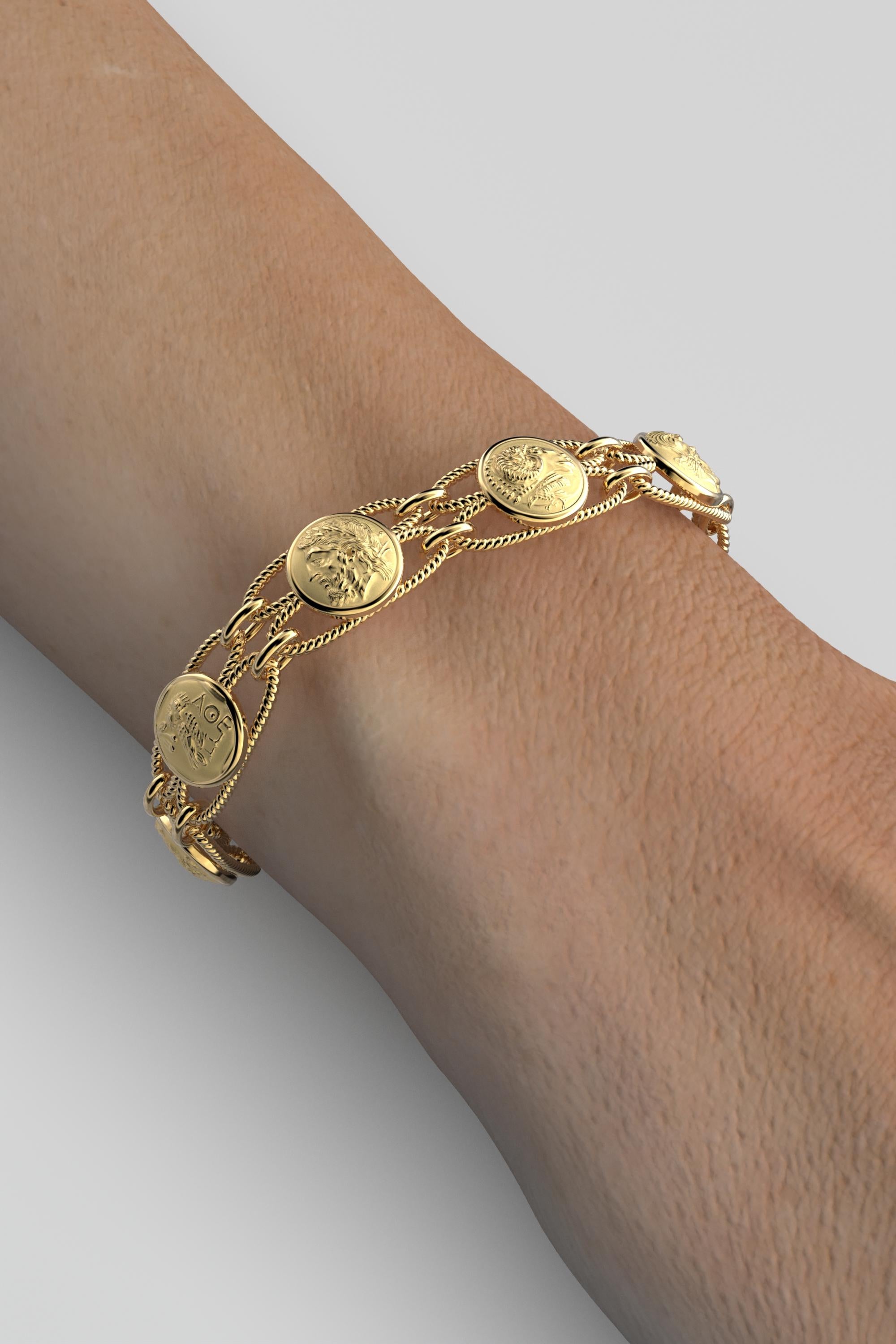 gold coin bracelet 18k