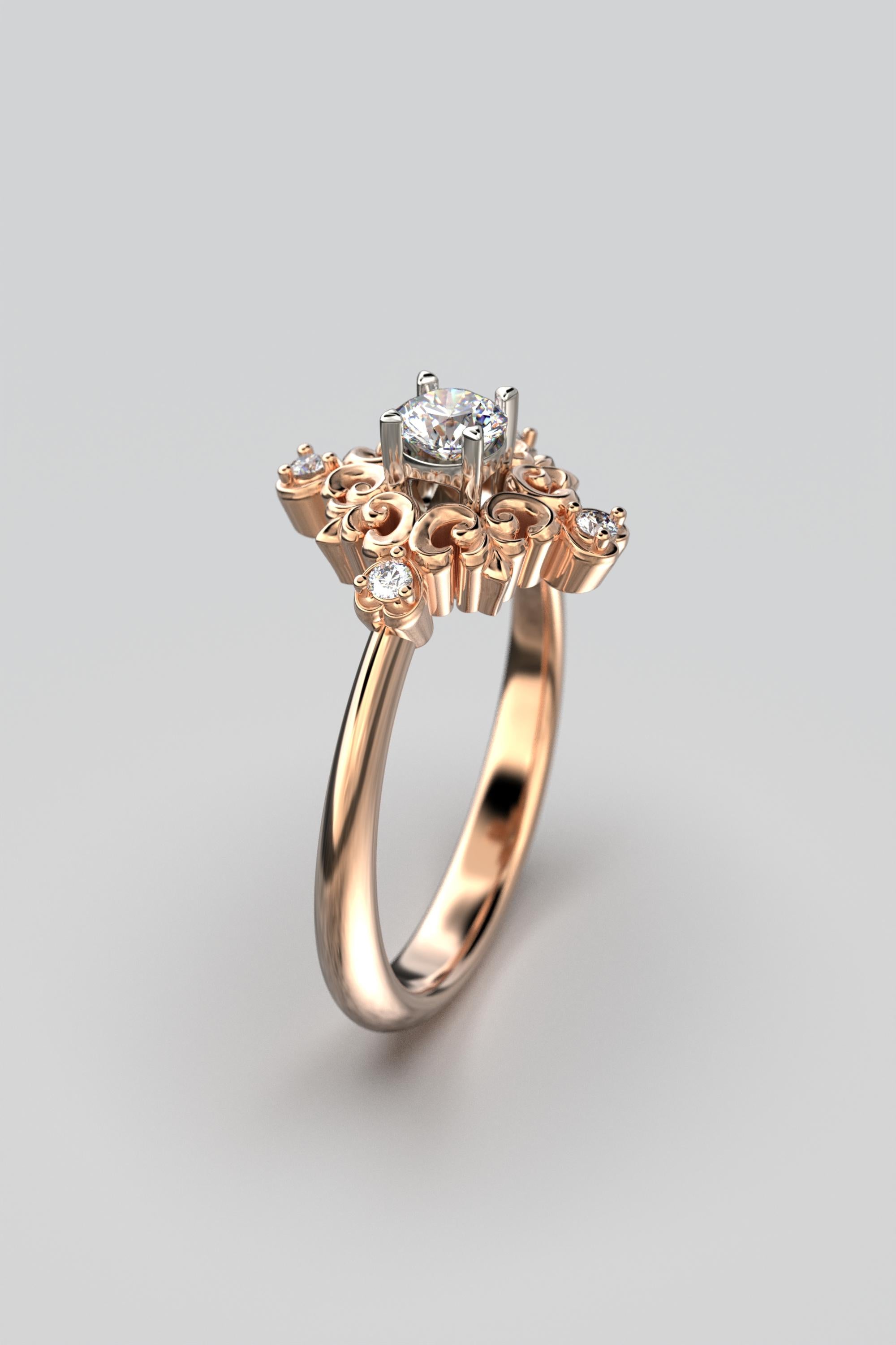Im Angebot: Italienischer Verlobungsring aus 18 Karat Gold mit Diamanten im Barockstil von Oltremare Gioielli () 8